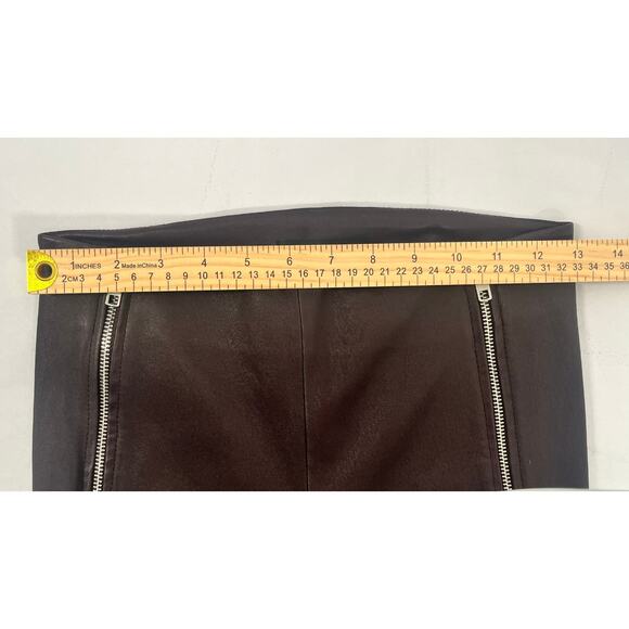 HELMUT LANG Womens Zip Lamb Leather Pants Wine Brown Size 2 (MSRP $1,095) NWT - Picture 14 of 16